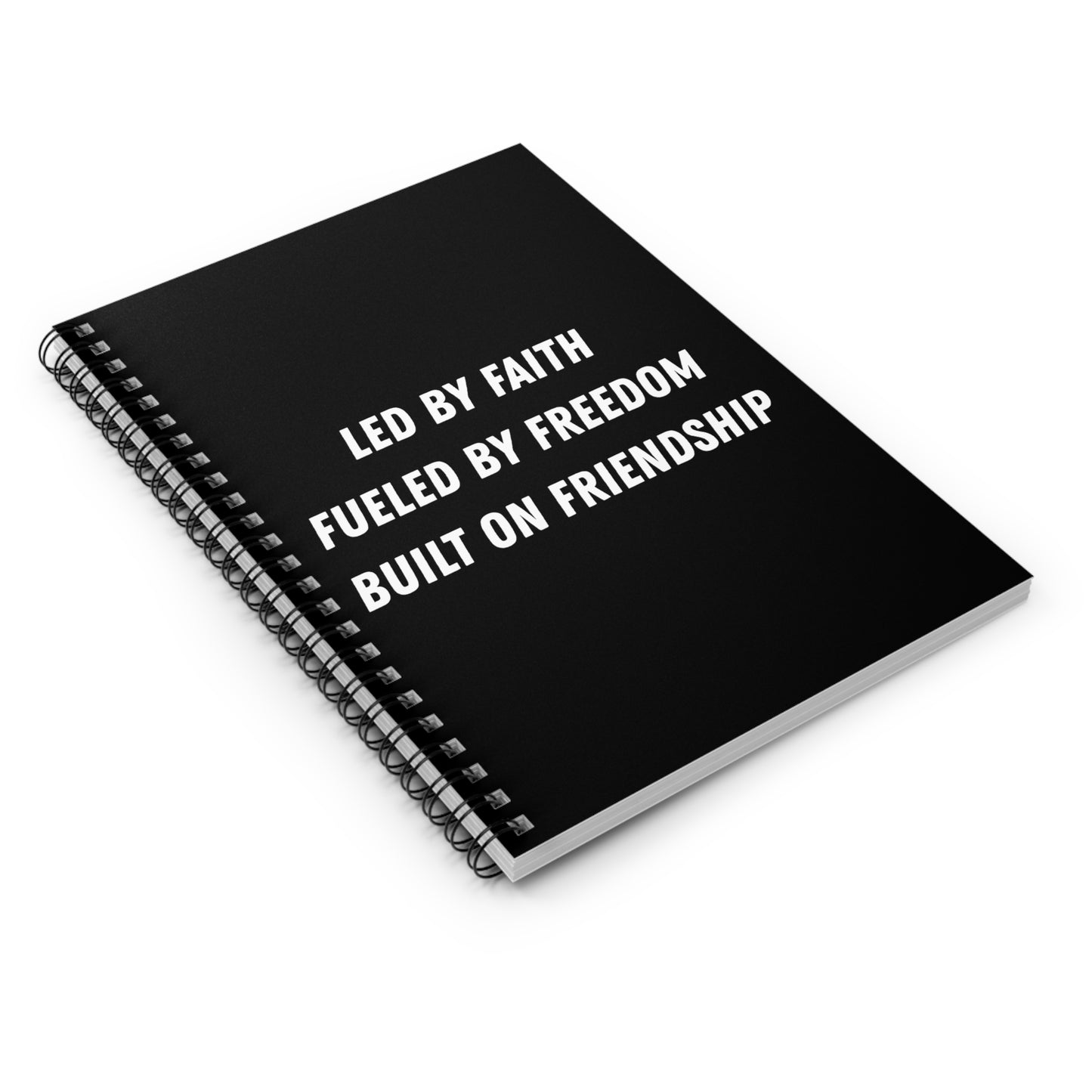 Inspirational Spiral Notebook - Led by Faith, Fueled by Freedom