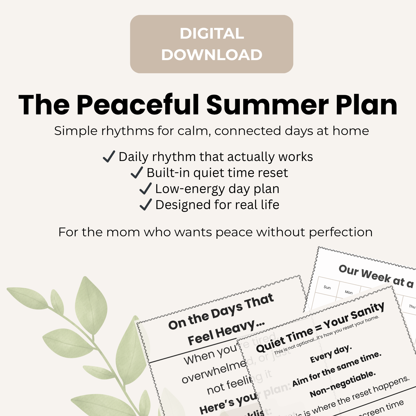 The Peaceful Summer Plan
