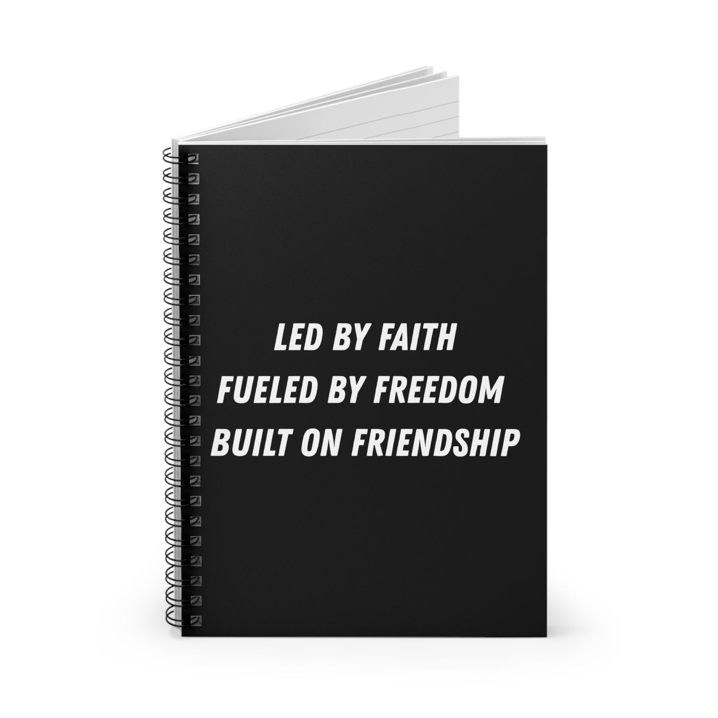 Inspirational Spiral Notebook - Led by Faith, Fueled by Freedom