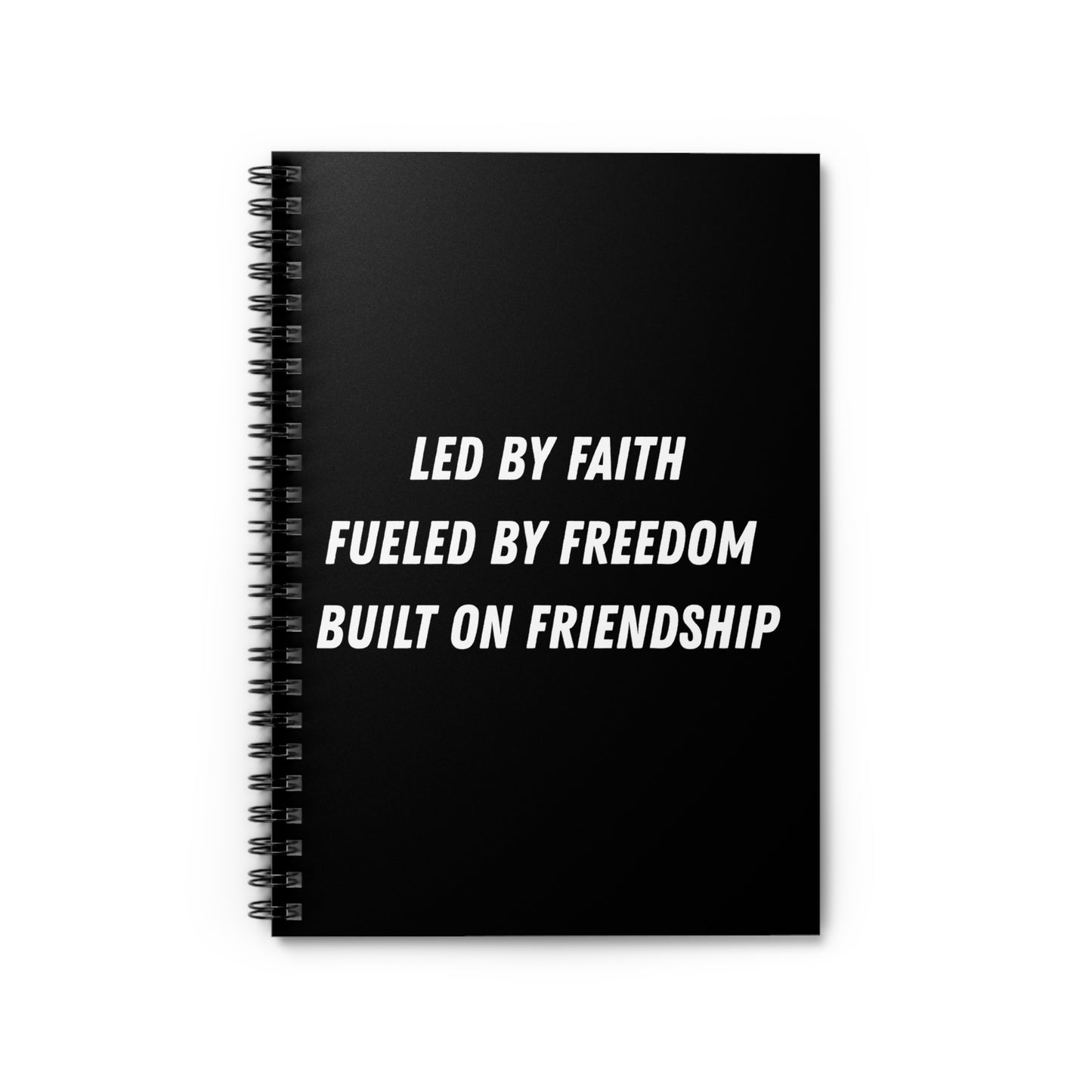 Inspirational Spiral Notebook - Led by Faith, Fueled by Freedom
