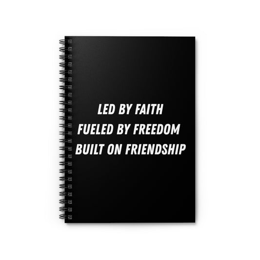 Inspirational Spiral Notebook - Led by Faith, Fueled by Freedom