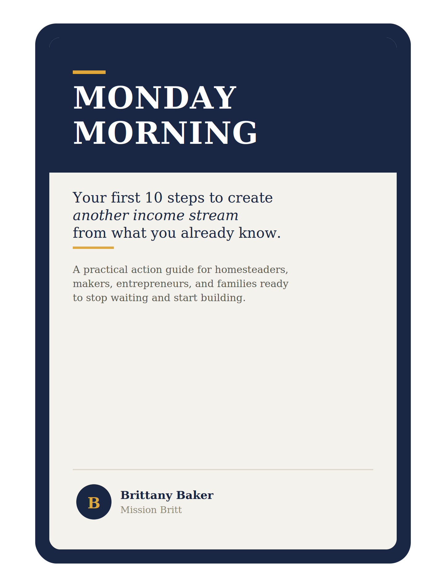Monday morning workbook